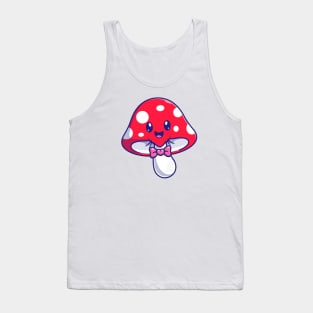 Cute Mushroom With Bowtie Cartoon Tank Top